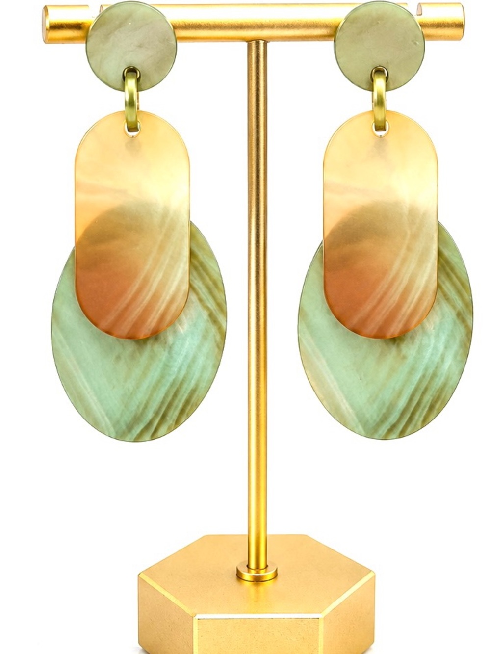 Oversized Oval-Shaped Acrylic Minimalist Statement Earrings - Picture 2 of 7